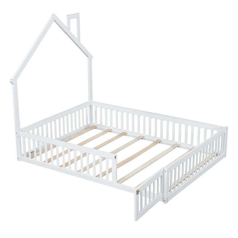 House Platform Bed With Guardrail by Unique Piece Furniture