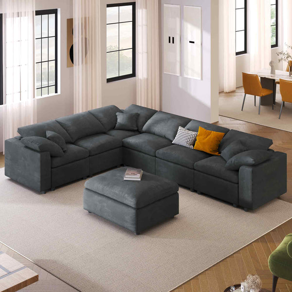 U_Style 120.8" Extra Large Modular Sectional Sofa, photo 2 of 10