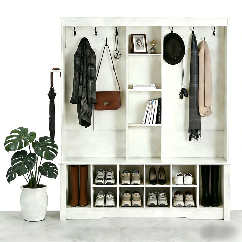 Itaar Hall Tree with Bench and Shoe Storage by HouseOfZazla