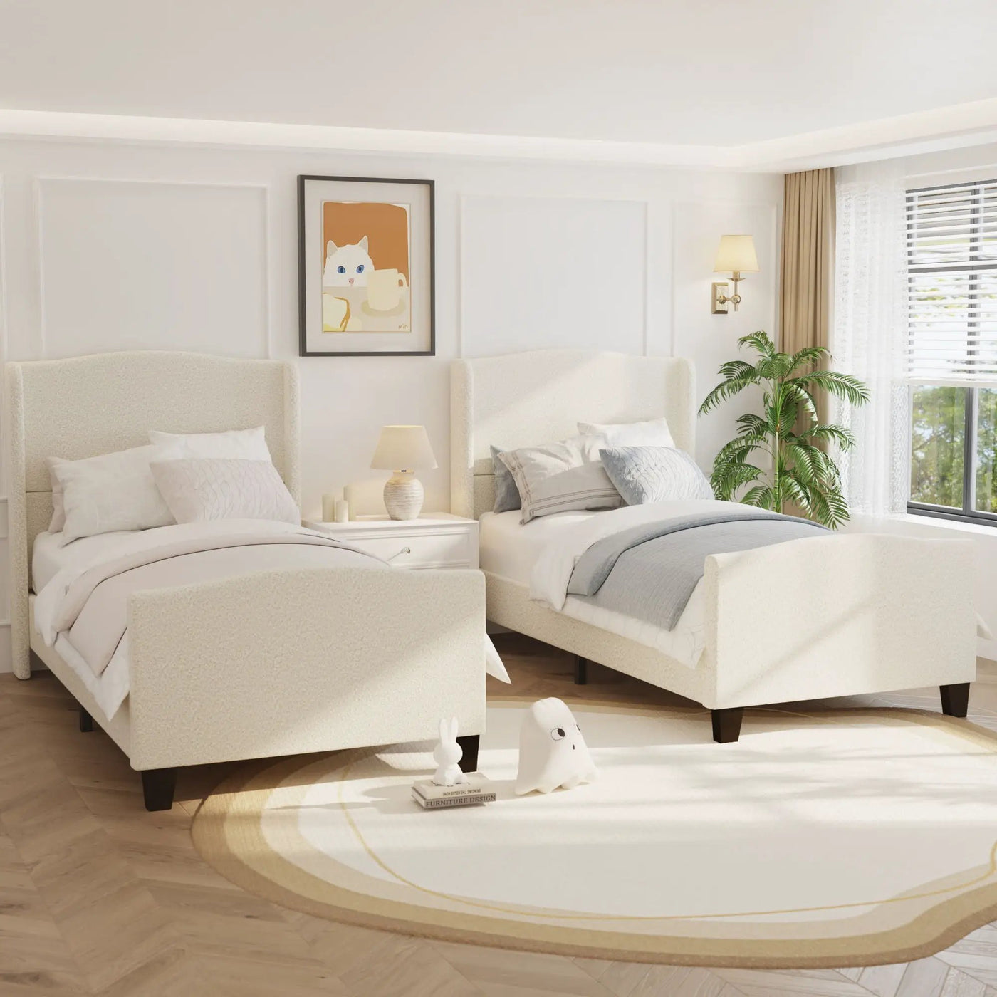 Platform Bed Frame With Tall Headboard And High Footboard by HouseOfZazla