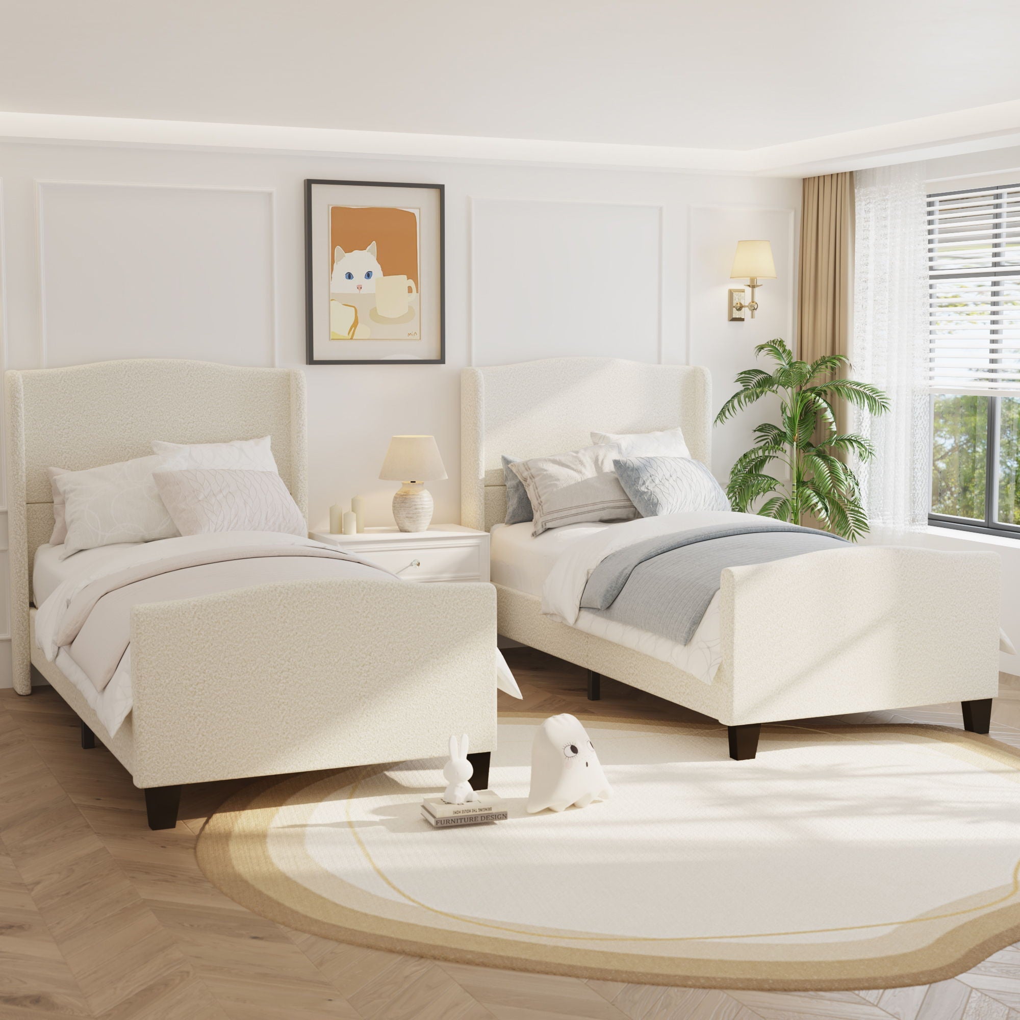 Platform Bed Frame With Tall Headboard And High Footboard by HouseOfZazla