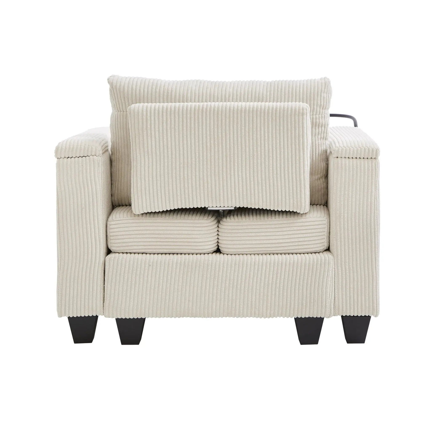 Convertible Chaise Lounge Sofa Chair With USB Ports, Cup Holders, Phone Holder And Storage by HouseOfZazla