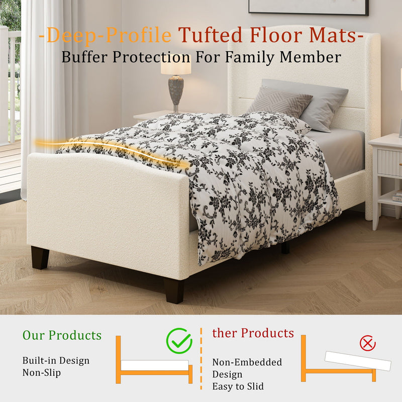 Platform Bed Frame With Tall Headboard And High Footboard by HouseOfZazla