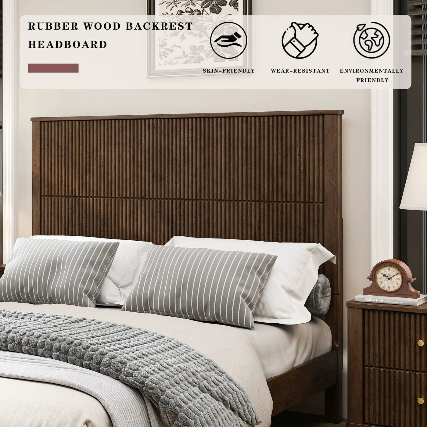 Platform Bed Frame With Tall Headboard by HouseOfZazla