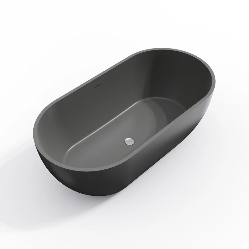 63 Inch Solid Surface Oval Shape Freestanding Bathtub by HouseOfZazla