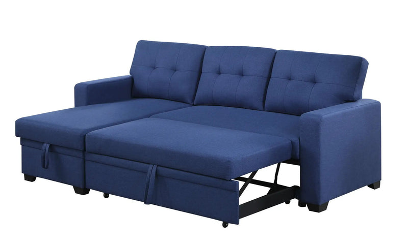 Upholstered Pull Out Sectional Sofa With Chaise by HouseOfZazla