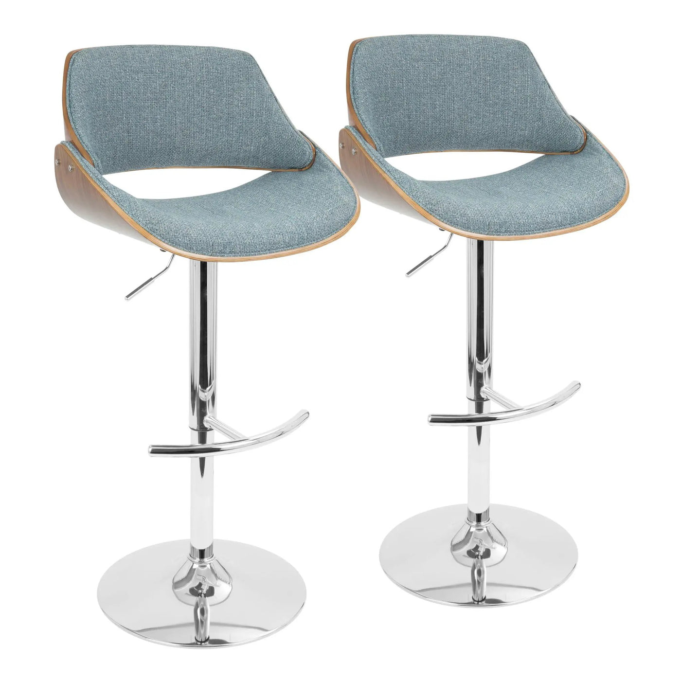 Fabrizzi - Mid Century Modern Adjustable Barstool With Swivel (Set of 2) by HouseOfZazla