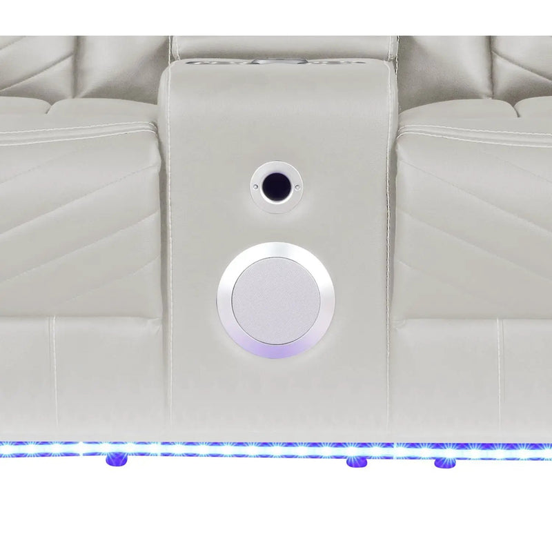 Challenger LED Power Recliner Loveseat With Console