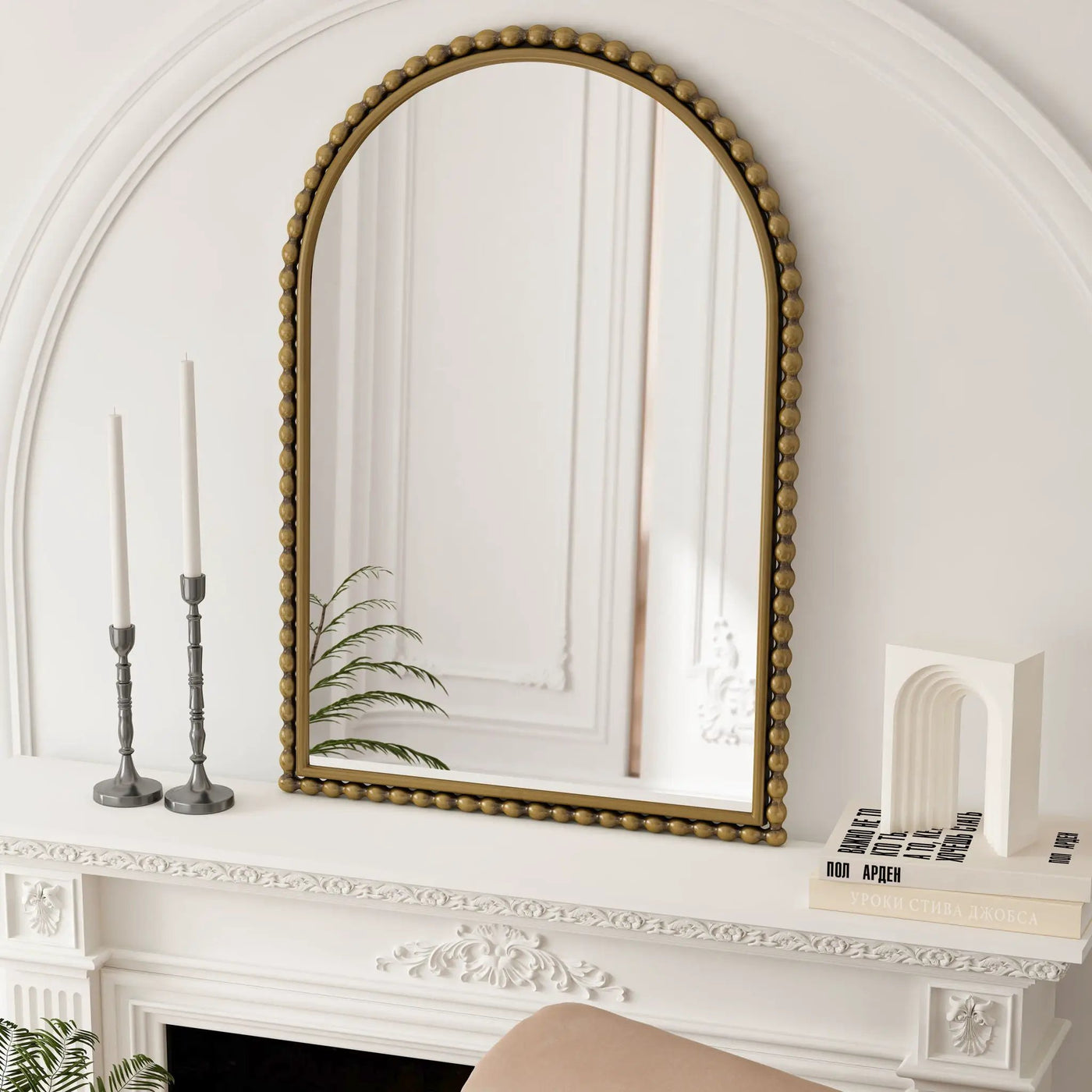 Vintage Iron Art Arch Mirror, Wall Hanging Or Table Display by HouseOfZazla