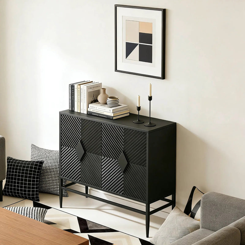 Modern 2 Door Wooden Storage Cabinet Accent Cabinet by HouseOfZazla