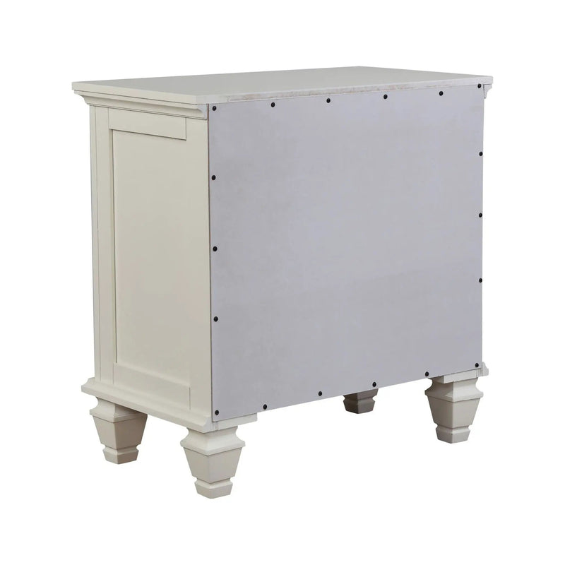 Cottage 3 Drawer Nightstand With Pull Out Tray - Cream White
