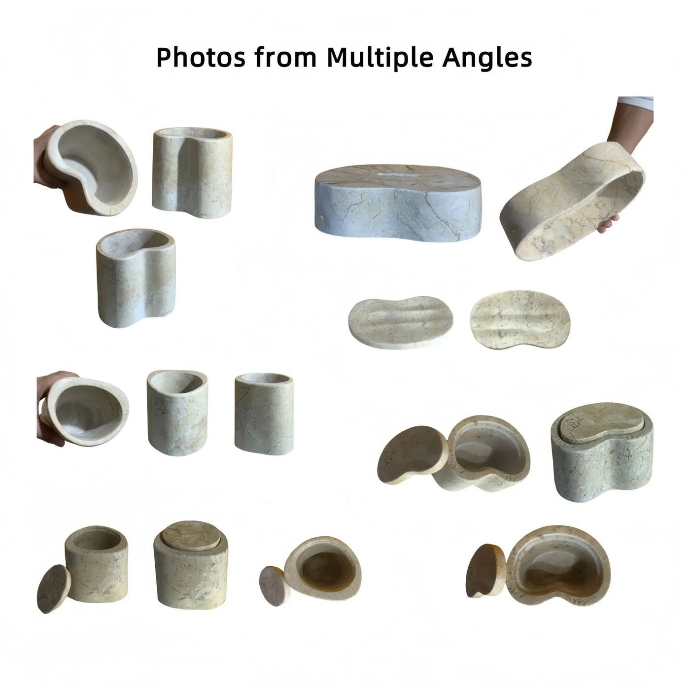 Elegant Natural Marble Bathroom Accessories Set by HouseOfZazla