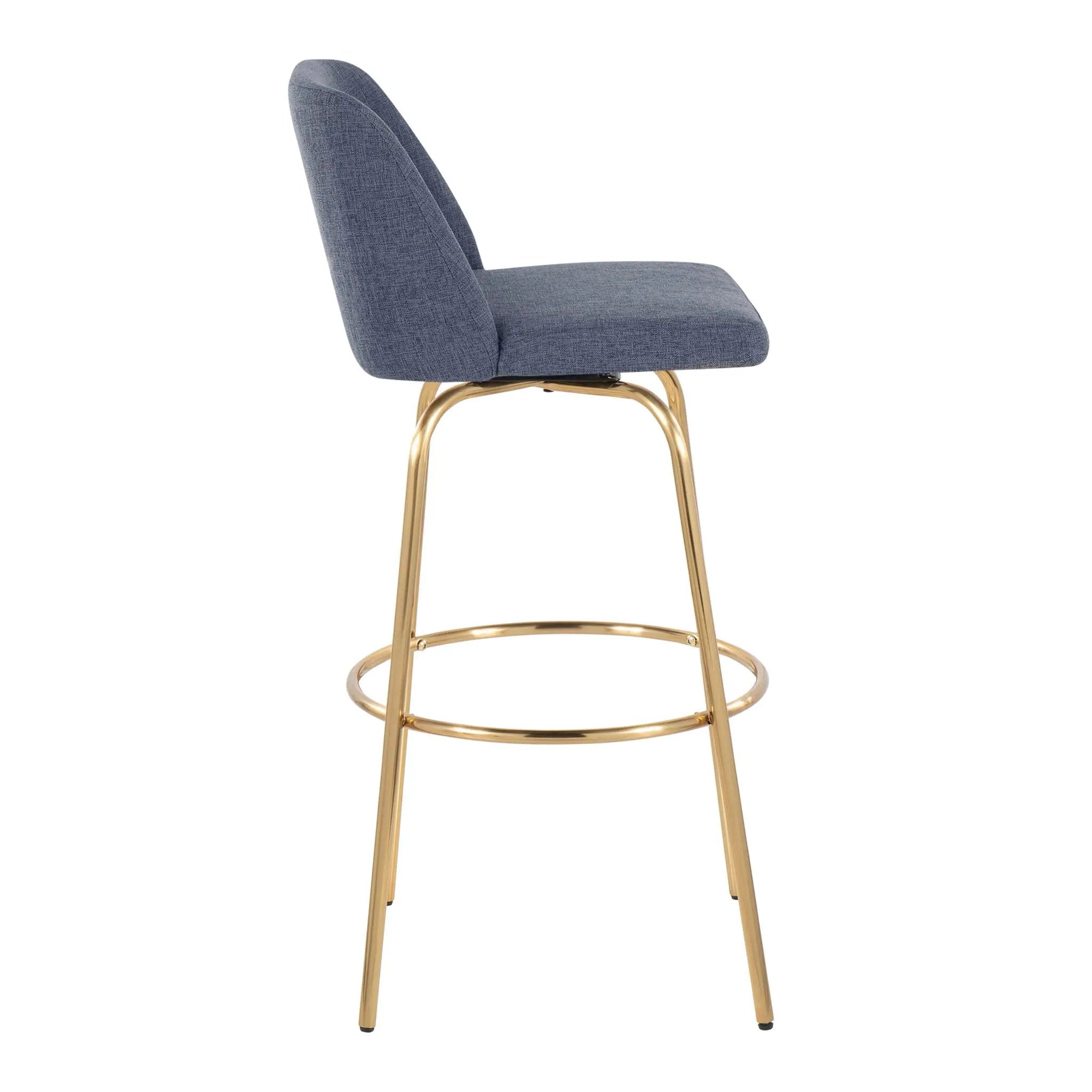 Toriano - Contemporary Fixed Height Barstool With Swivel With Round Footrest (Set of 2) by Unique Piece Furniture