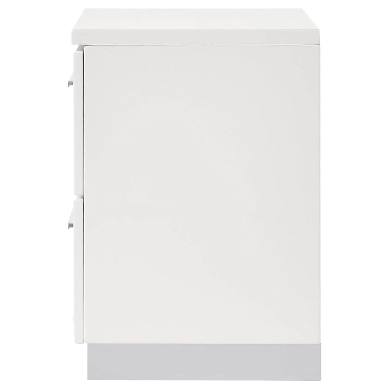 Felicity 2-drawer Nightstand White High Gloss by Unique Piece Furniture