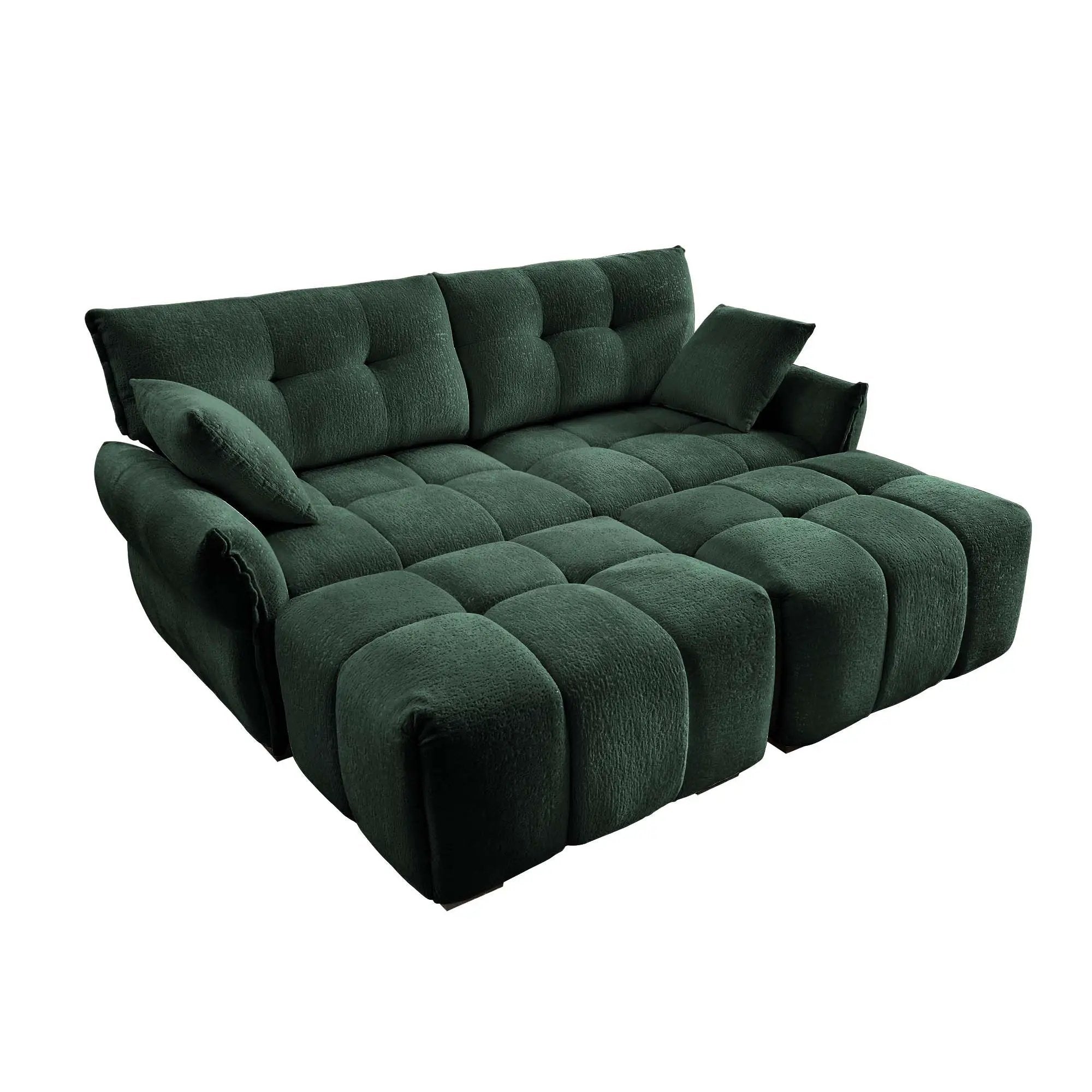 Sofa Set With Ottoman And Pillows, Textured, High Resilience Cushions by HouseOfZazla