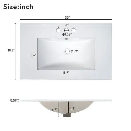 30" Bathroom Vanity with Sink Combo Set by HouseOfZazla