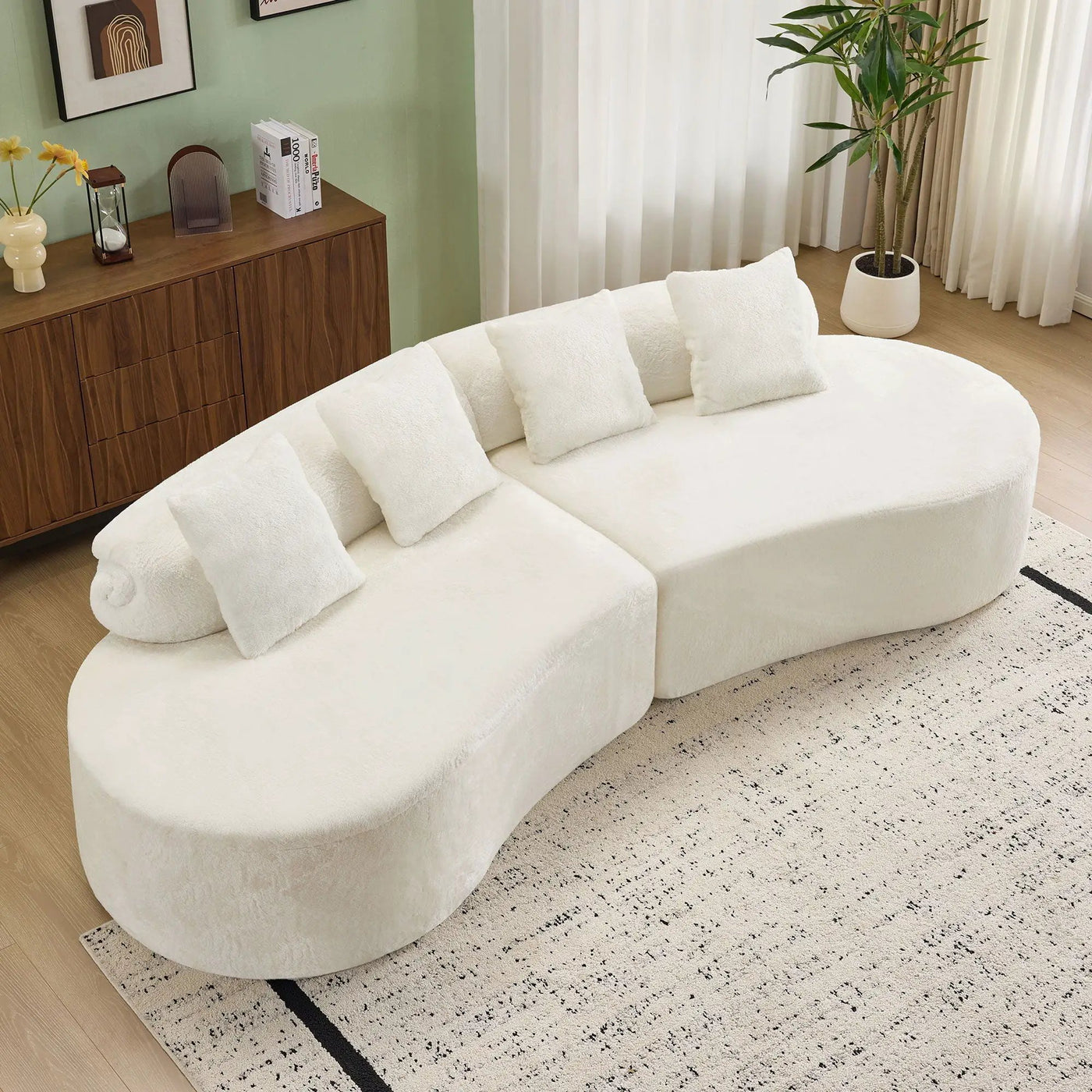 Modern Curved Sofa With Pillows by HouseOfZazla