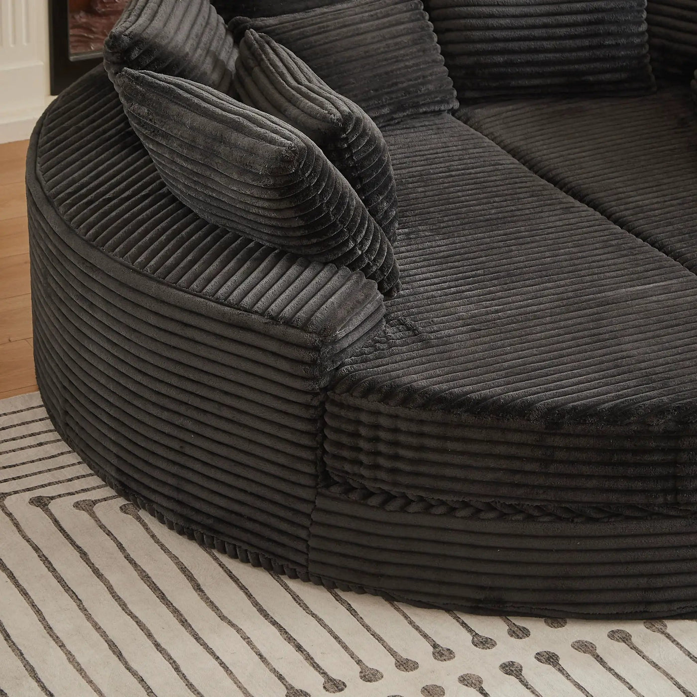 Round Oversized Sofa Bed With 5 Throw Pillows by HouseOfZazla
