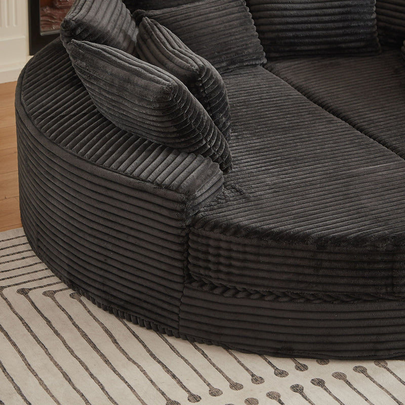 Round Oversized Sofa Bed With 5 Throw Pillows by HouseOfZazla