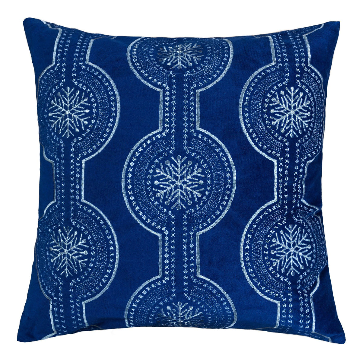 Holiday Throw Pillow with Snowflake Embroidery - 20x20 Inch, photo 2 of 16