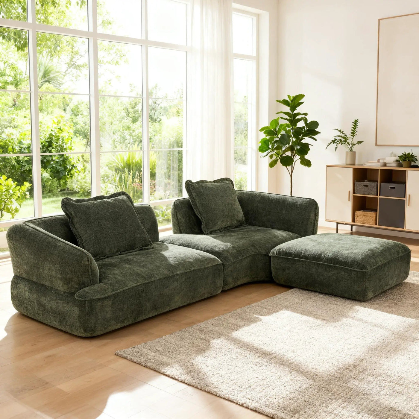122" Modern L-Shaped Sectional Sofa with High-Density Foam and Chaise Lounge by HouseOfZazla