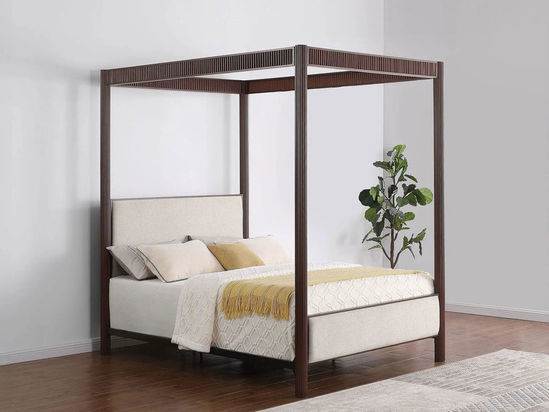 Zimmerlee 89-inch Metal Queen Canopy Bed Rust Brown by Unique Piece Furniture