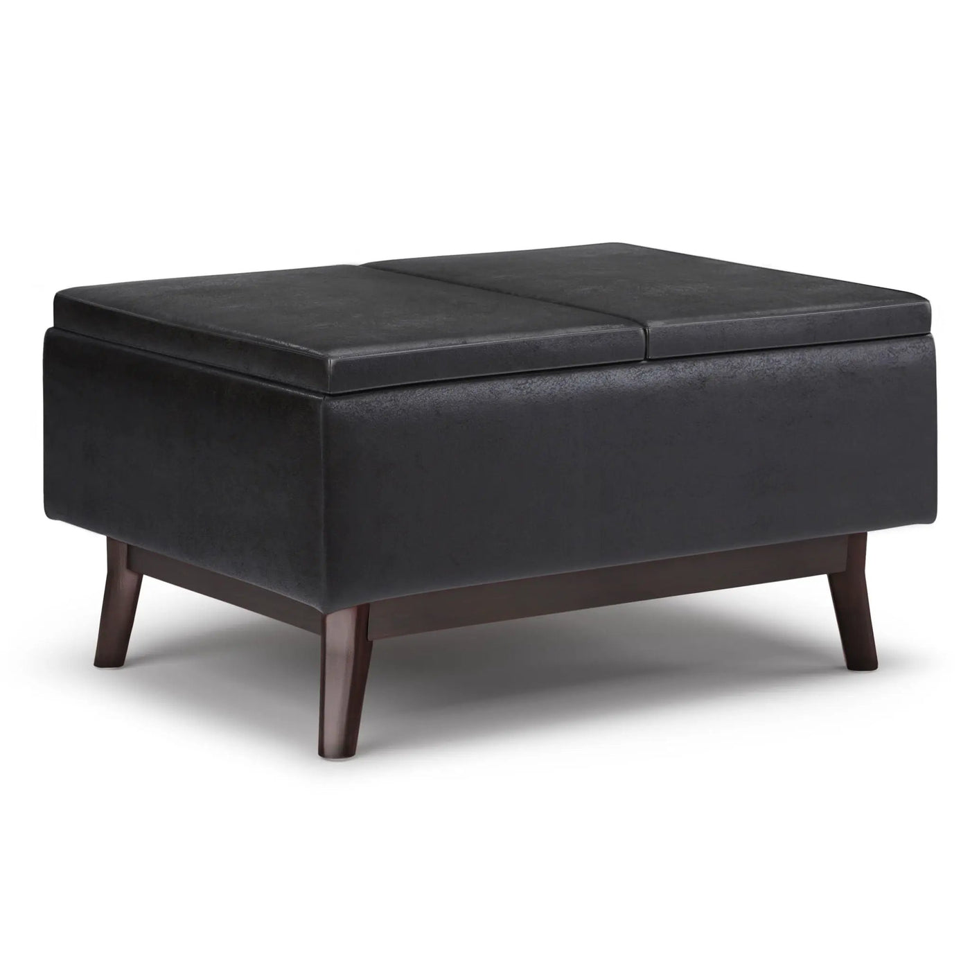 Owen - Tray Top Small Coffee Table Upholstered Storage Ottoman by HouseOfZazla