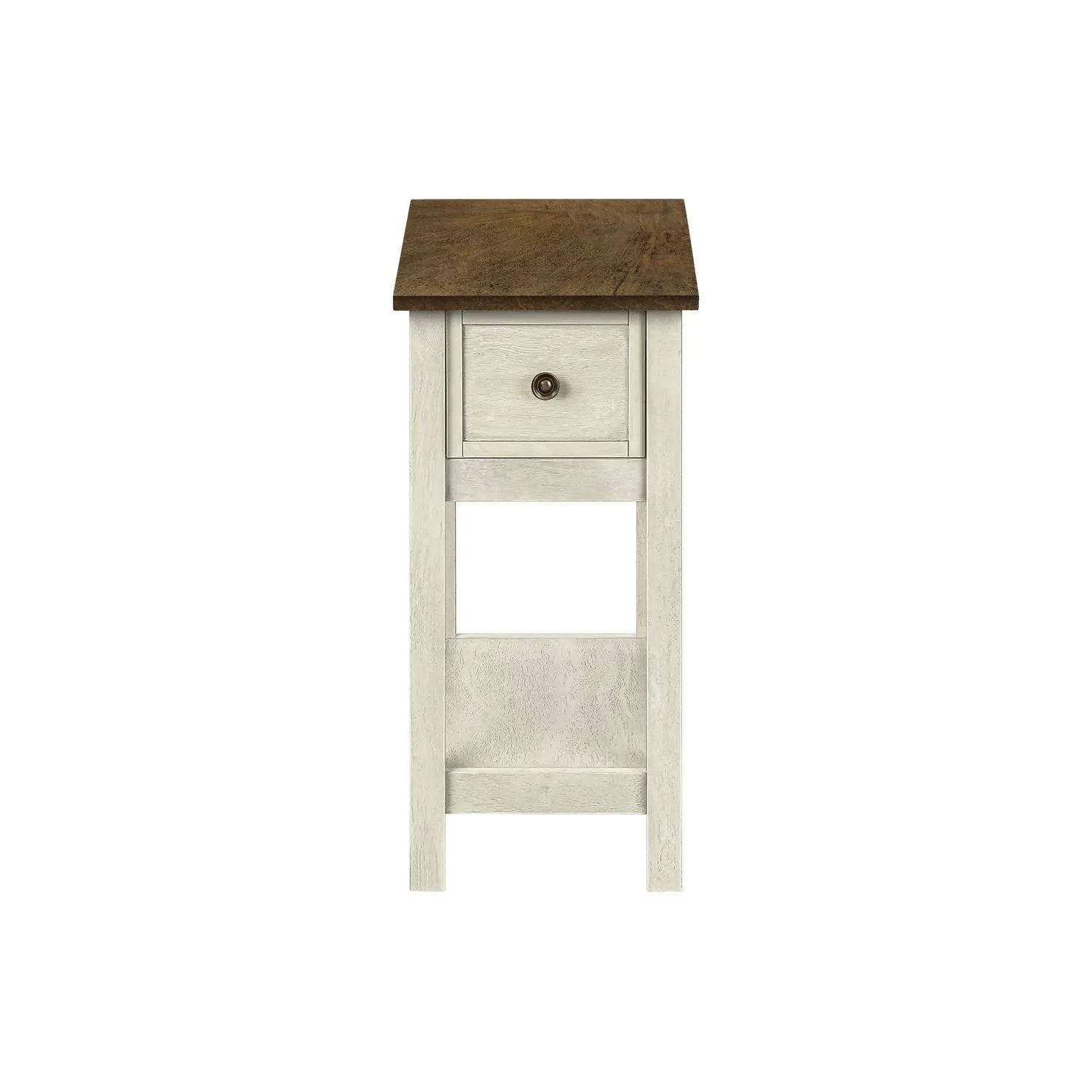 Accent End Table, 2 Tier, Narrow, Lamp, Storage Drawer, Charming Design by Unique Piece Furniture