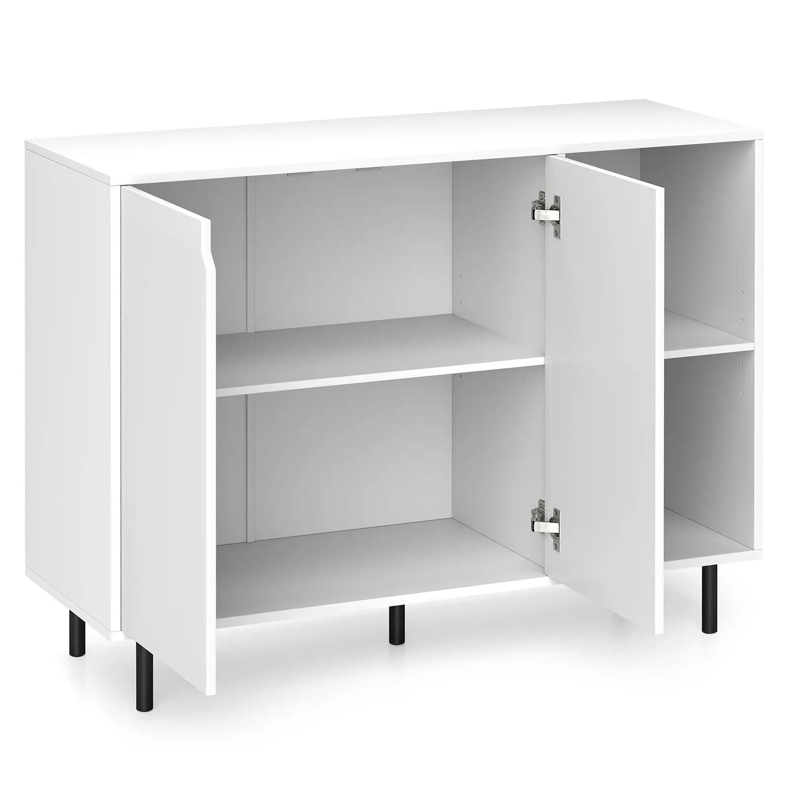 42 Inch Sideboard Buffet Cabinet Kitchen with Adjustable Shelves-White by DirectDeals