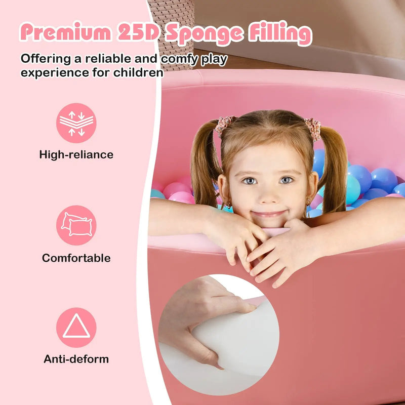 42.5 Inch Round Foam Ball Pits with 25D Sponge Filling and Washable PU Cover for Toddlers by DirectDeals