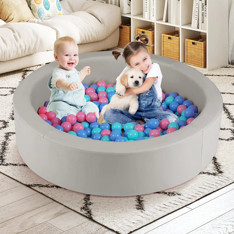 42.5 Inch Round Foam Ball Pits with 25D Sponge Filling and Washable PU Cover for Toddlers by DirectDeals
