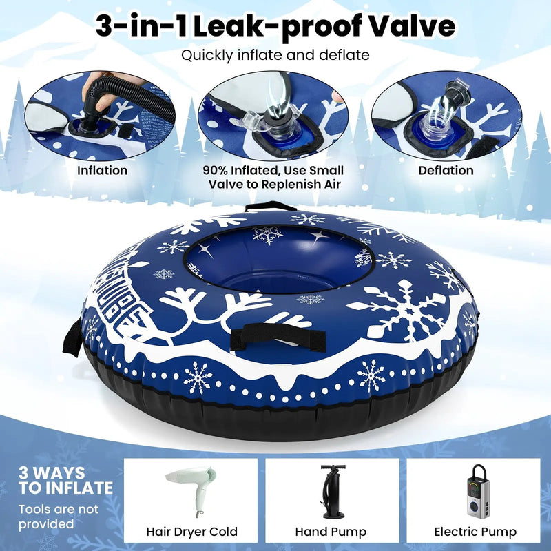 42" Heavy-duty Inflatable Snow Tube with Detachable Tow Strap by DirectDeals