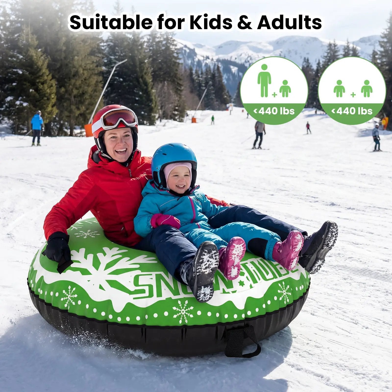 42" Heavy-duty Inflatable Snow Tube with Detachable Tow Strap by DirectDeals