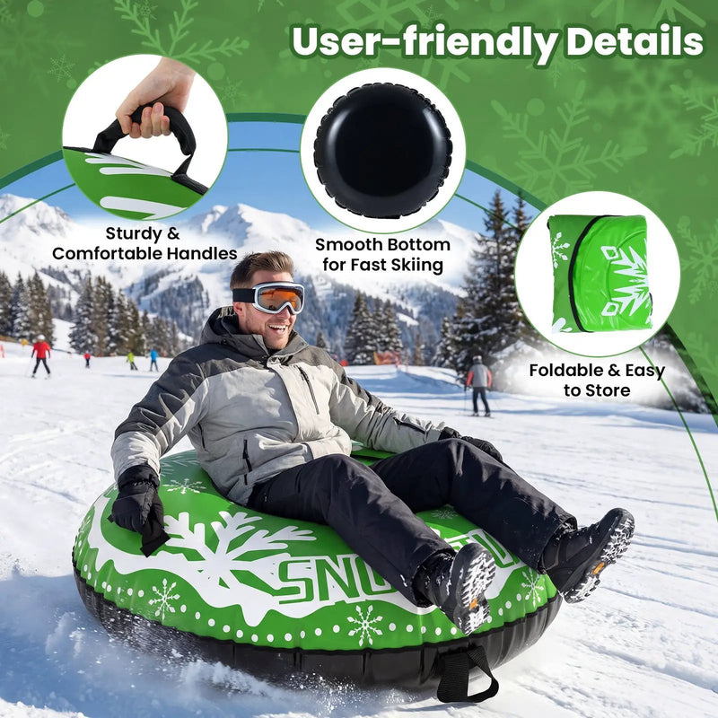 42" Heavy-duty Inflatable Snow Tube with Detachable Tow Strap by DirectDeals