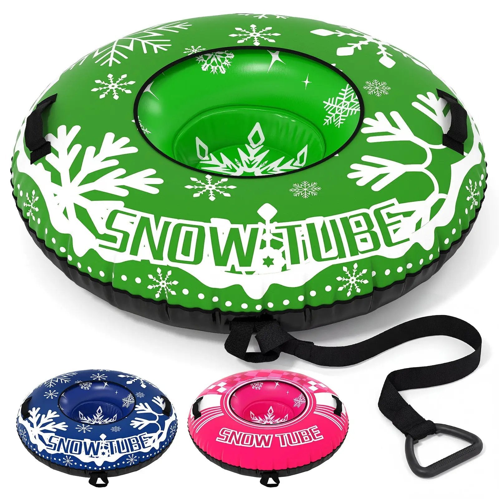 42" Heavy-duty Inflatable Snow Tube with Detachable Tow Strap by DirectDeals
