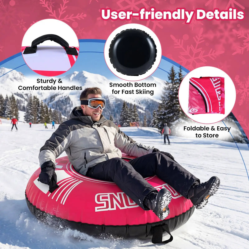 42" Heavy-duty Inflatable Snow Tube with Detachable Tow Strap by DirectDeals