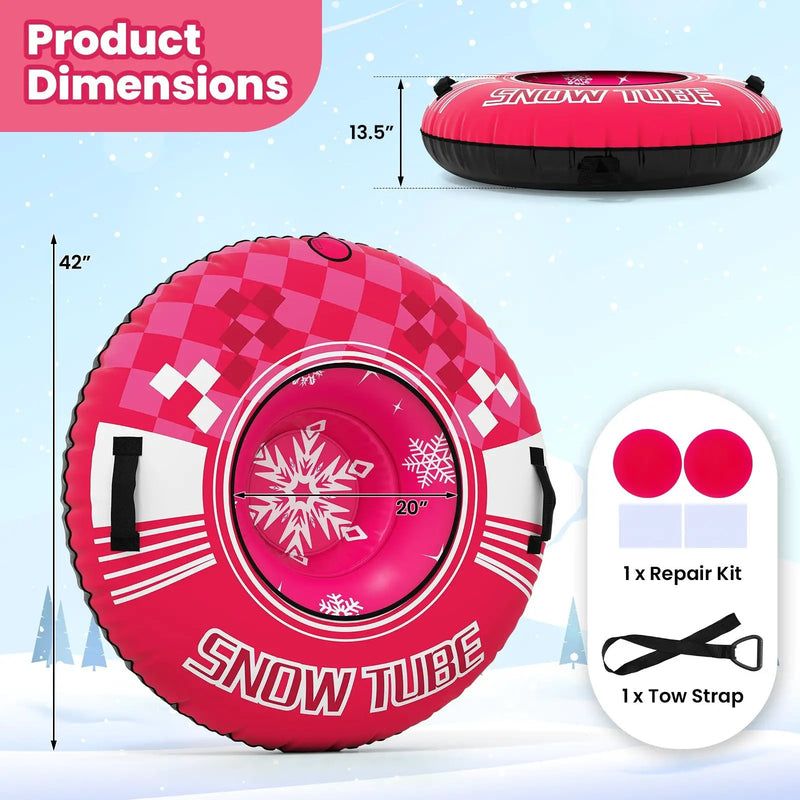 42" Heavy-duty Inflatable Snow Tube with Detachable Tow Strap by DirectDeals