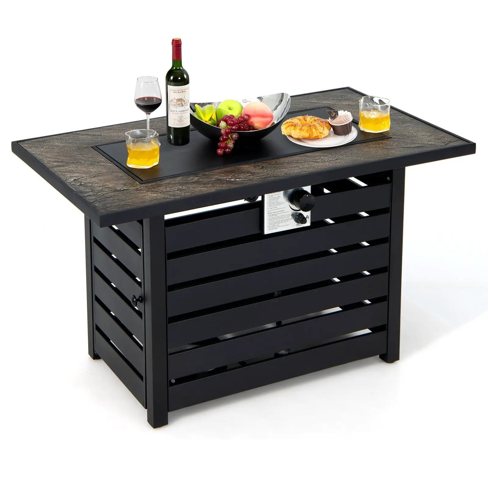 42 Inch 50000 BTU Propane Fire Pit Table with Ore Powder Surface by DirectDeals