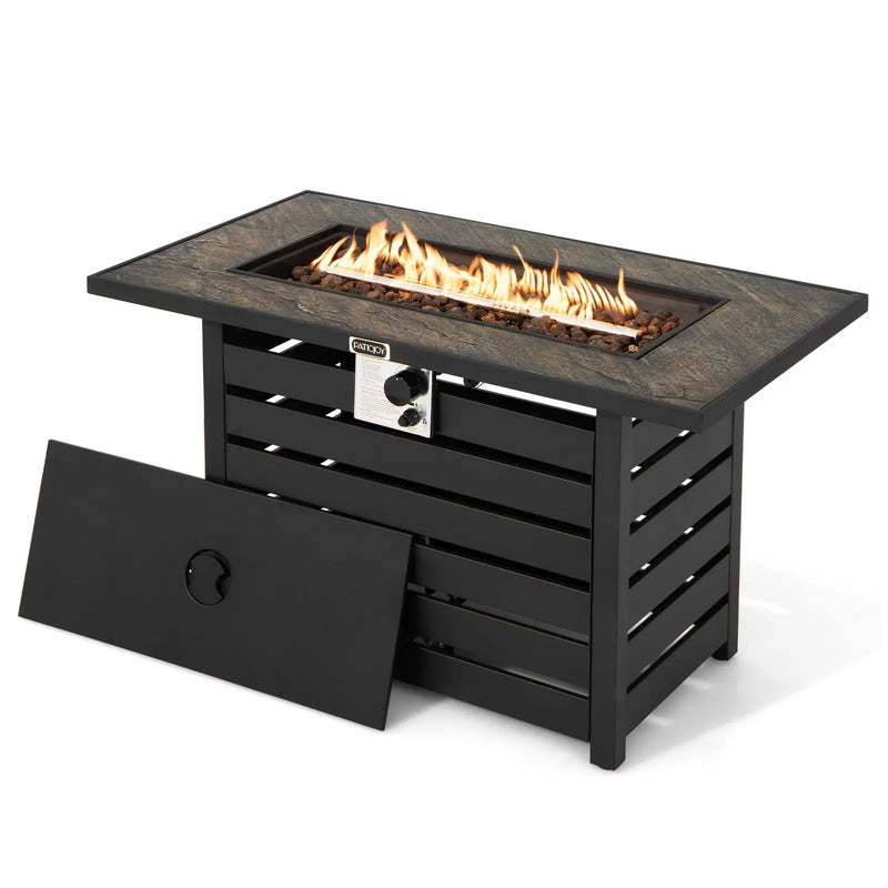 42 Inch 50000 BTU Propane Fire Pit Table with Ore Powder Surface by DirectDeals