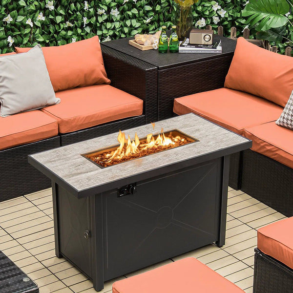 42 Inch 60000 BTU Propane Fire Pit Table with Ceramic Tabletop, photo 2 of 8