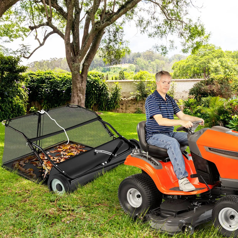 42 Inch Tow-Behind Lawn Sweeper with 26/27 Cu.FT Hopper Bag by DirectDeals