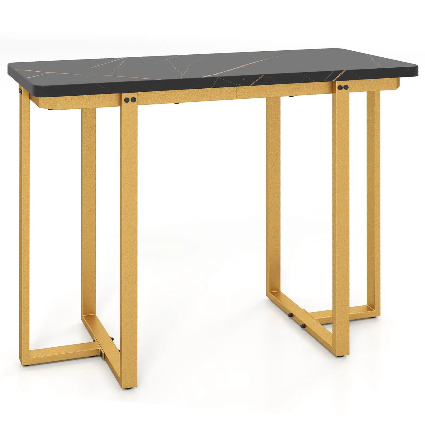 42 Inches Modern Faux Marble Entryway Table with Geometric Metal Frame by DirectDeals