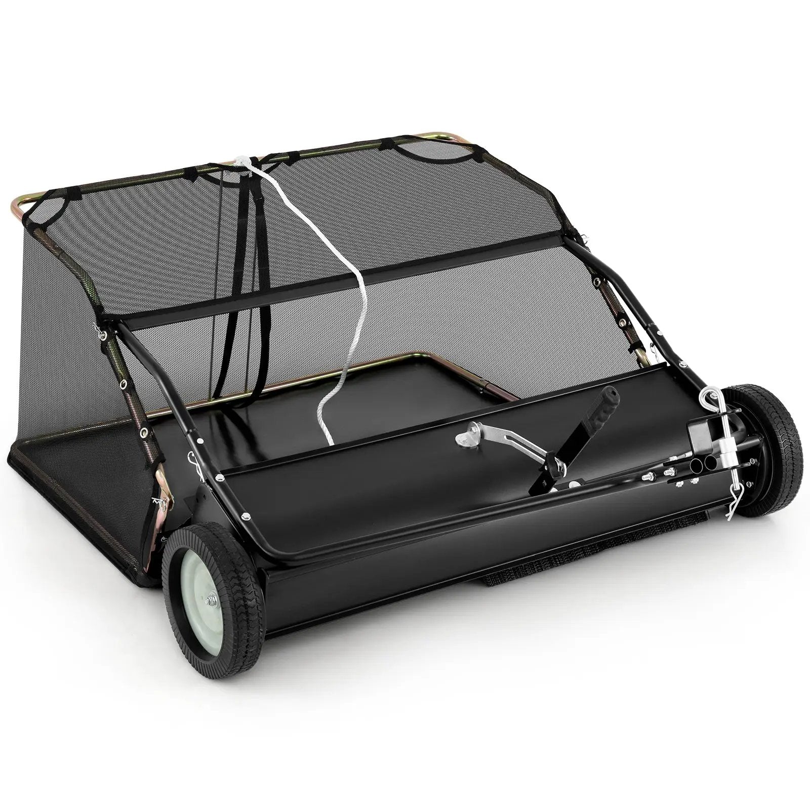 42 Inch Tow-Behind Lawn Sweeper with 26/27 Cu.FT Hopper Bag by DirectDeals