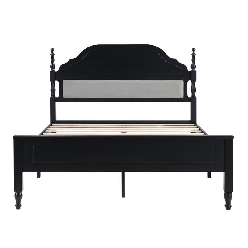 Elegant Bedroom Centerpiece Queen Bed with Padded Headboard Insert, photo 6 of 9
