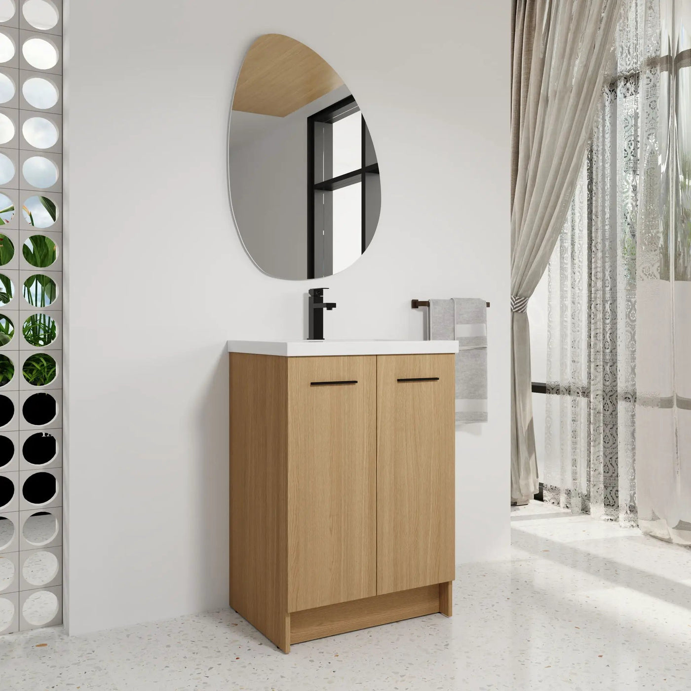 Floating Bathroom Vanity With Sink, Wall Mounted Double Door Storage by HouseOfZazla