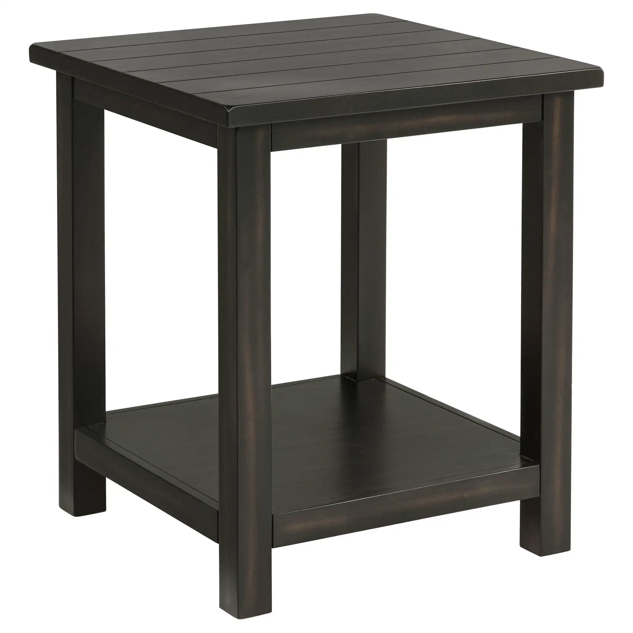 Payne Wood End Table with Shelf Distressed Java by Unique Piece Furniture