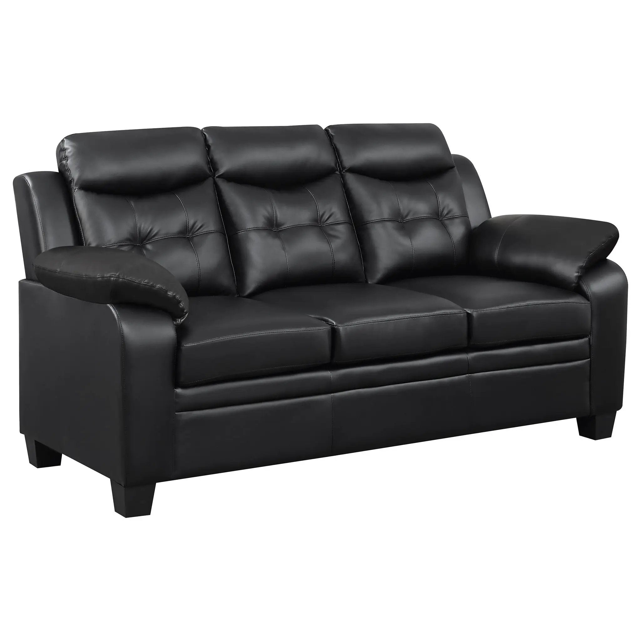 Finley Upholstered Padded Arm Tufted Sofa Black by Unique Piece Furniture