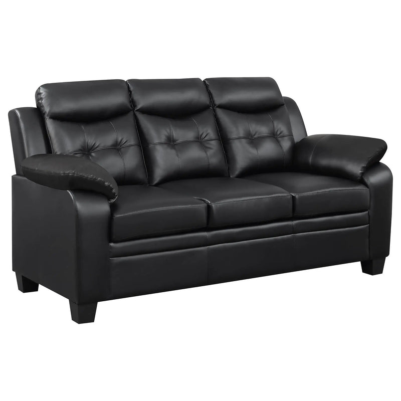 Finley Upholstered Padded Arm Tufted Sofa Black by Unique Piece Furniture
