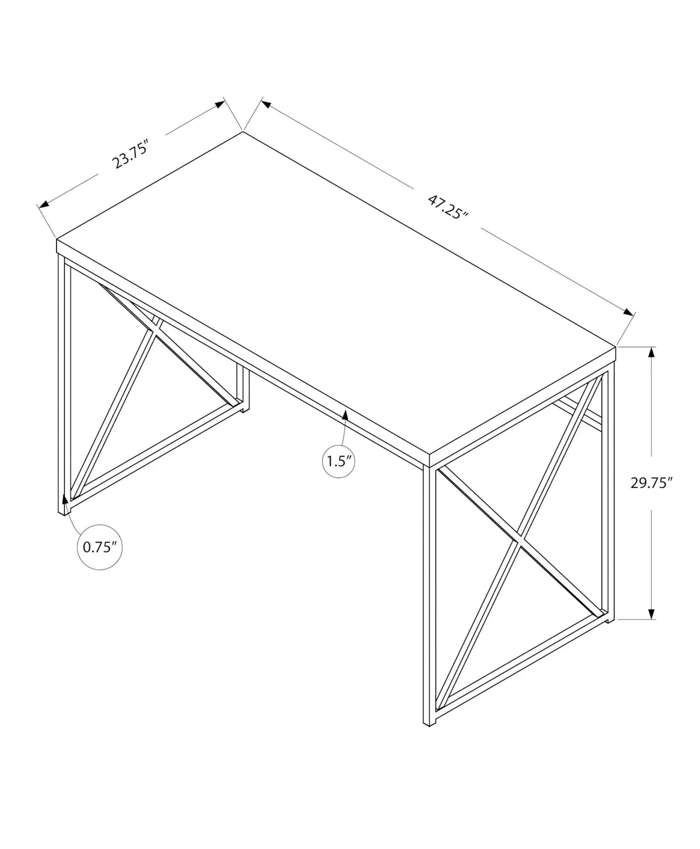 Computer Desk for Home Office, Laptop, Glossy Contemporary & Modern by HouseOfZazla