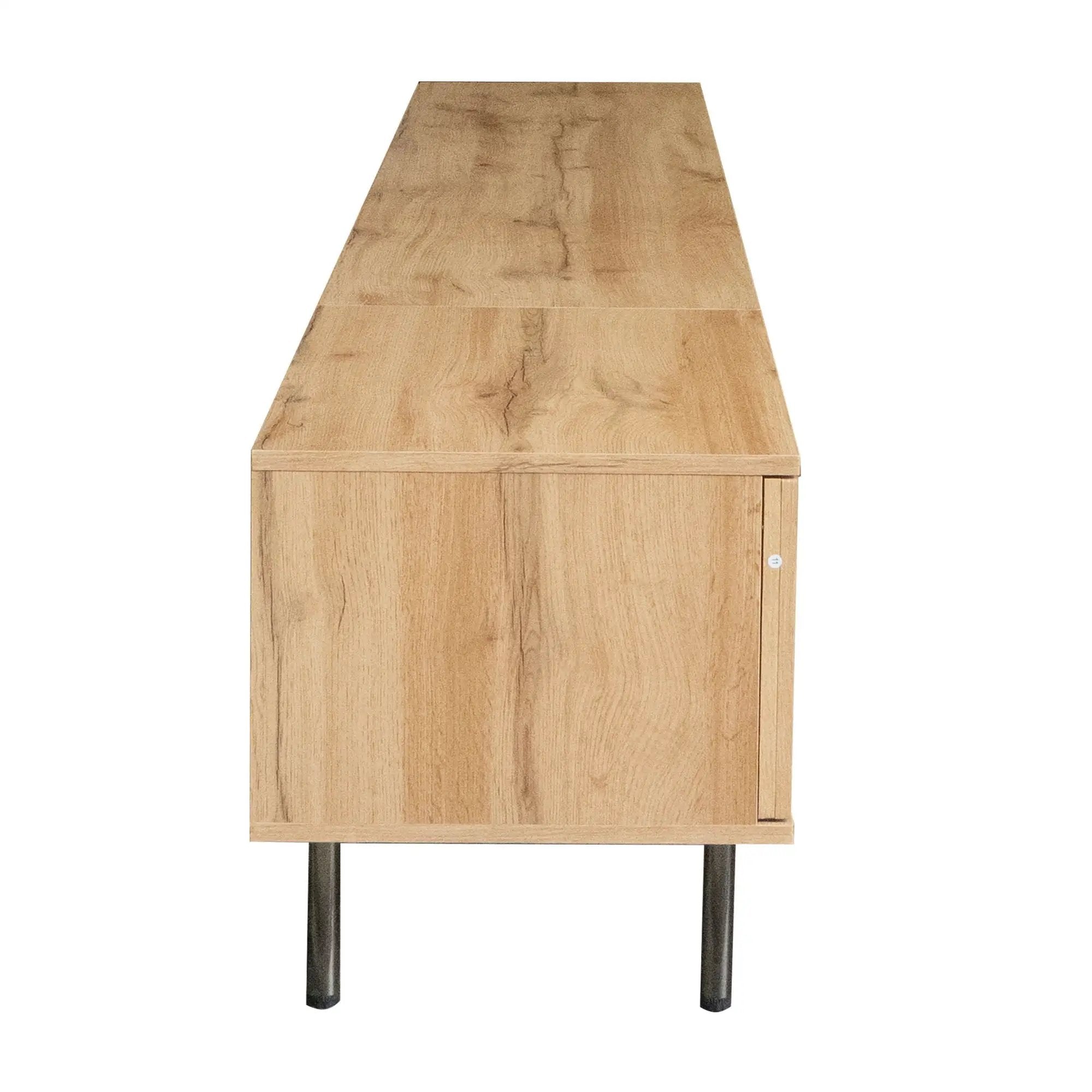 78" TV Stand For TVs Up To 85" With Closed Storage, Living Room Entertainment Center - Natural Wood by HouseOfZazla